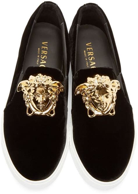 versace black velvet medusa sneakers|Versace shoes clearance.